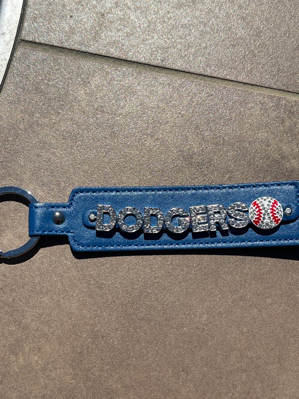 Los Angeles ⚾️Dodgers💙 Blue Bling Leather Keychain  w/⚾️Accent Custom made ~NEW